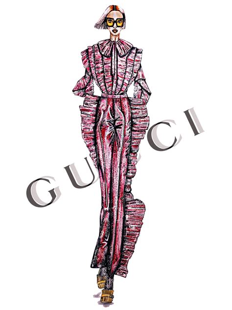 Gucci fashion illustration Black & White Stock Photos